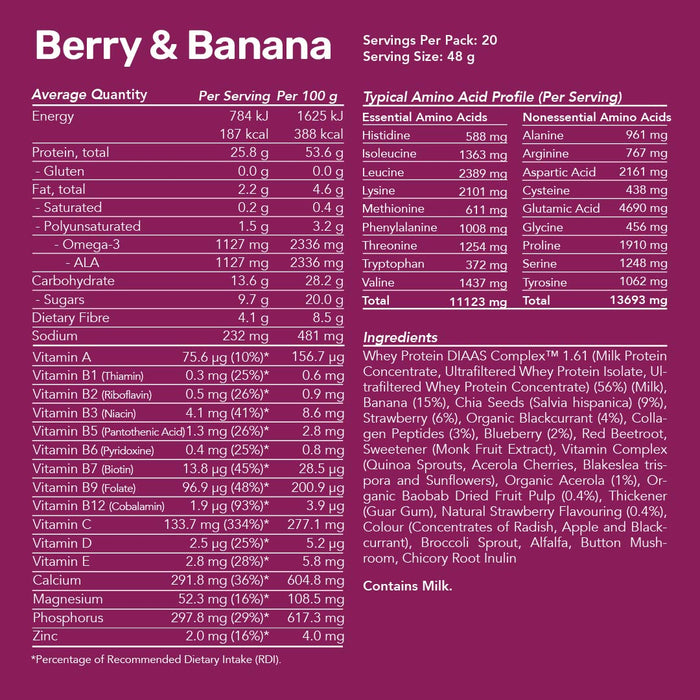 Whey Protein Smoothie - Berry & Banana / Bulk Bag