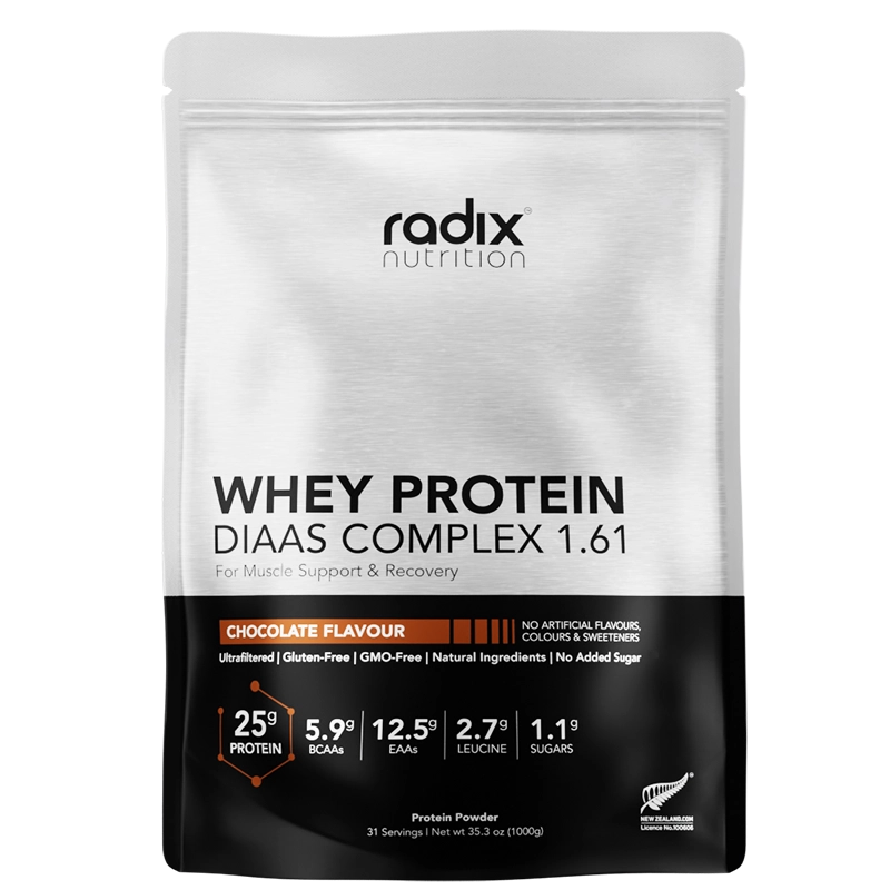 Bag of New Zealand grass-fed lean whey protein powder. Whey Protein DIAAS Complex 1.61