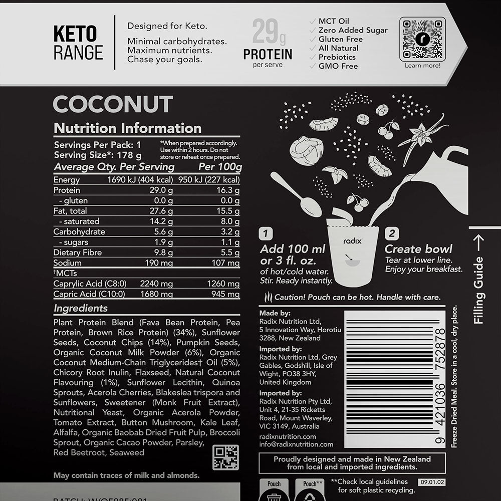 Keto Breakfast - Coconut / 400 kcal (8 Pack)