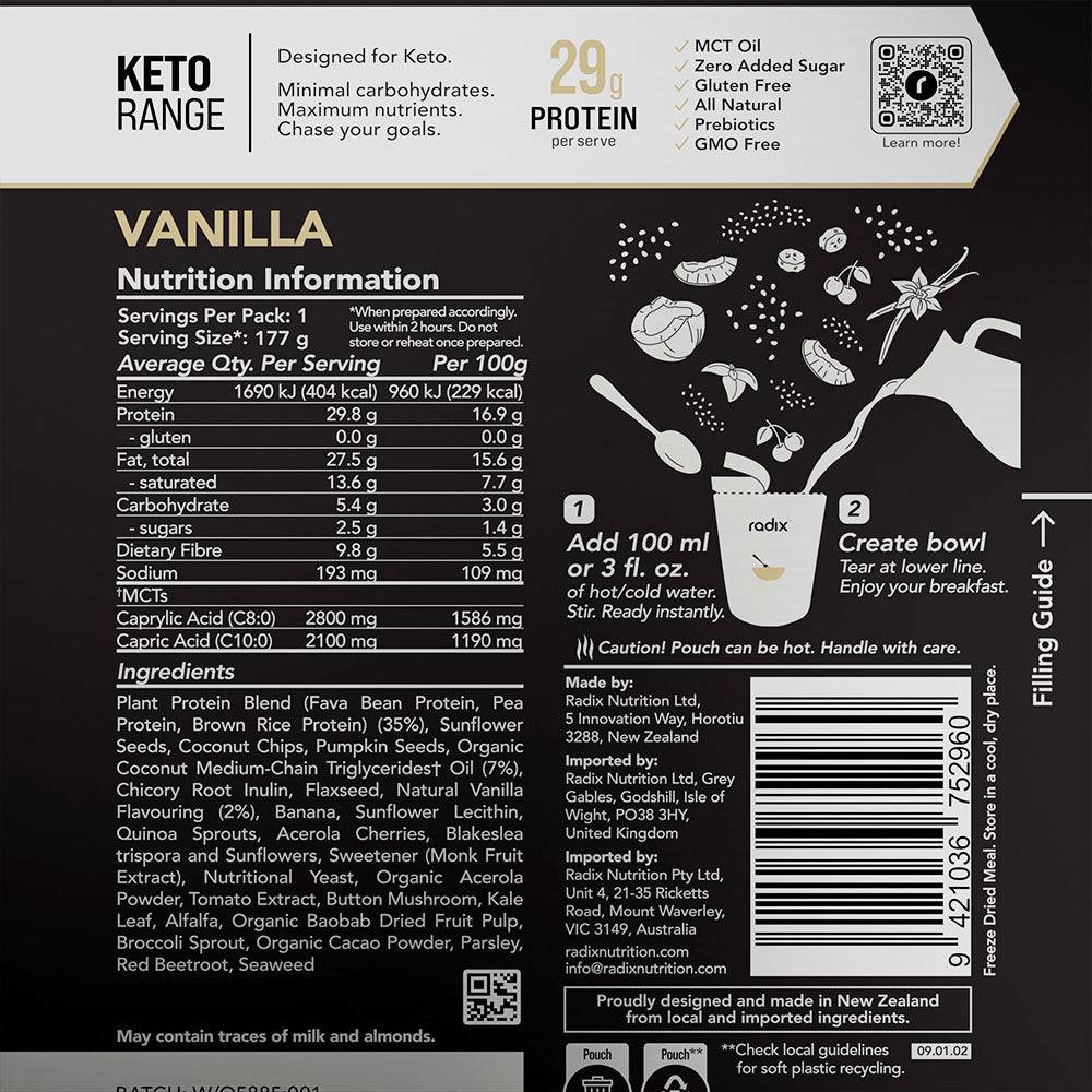 Keto Breakfast - Vanilla / 400 kcal (8 Pack)