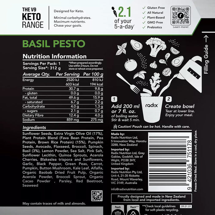 Keto Meal - Basil Pesto / 600 kcal (6 Pack)