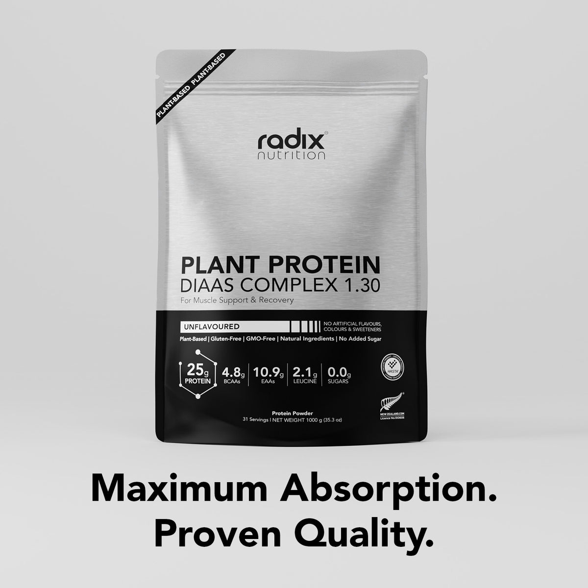 Plant Protein DIAAS Complex 1.30 - Unflavoured / 1kg Bag