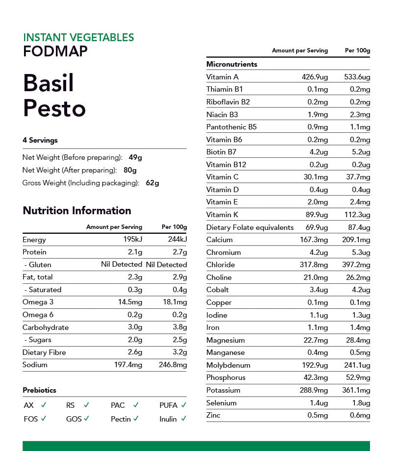 Instant Vegetable Mix - Basil Pesto / 4 servings